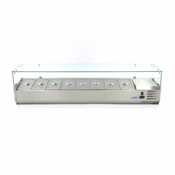 Opzetkoelvitrine | 8x 1/3 GN | Statische koeling | 0.2kW (230V) | 1800x395x435(h)mm