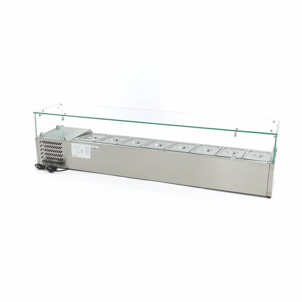 Opzetkoelvitrine | 8x 1/3 GN | Statische koeling | 0.2kW (230V) | 1800x395x435(h)mm
