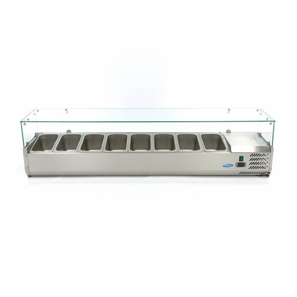 Opzetkoelvitrine | 8x 1/3 GN | Statische koeling | 0.2kW (230V) | 1800x395x435(h)mm