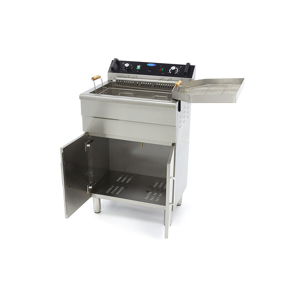 Frituurpan | 50–200°C | RVS | Ingebouwde tapkraan | 4.8kW (400V) | 590x525x915(h)mm