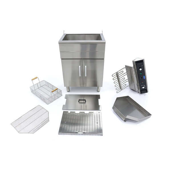 Frituurpan | 50–200°C | RVS | Ingebouwde tapkraan | 4.8kW (400V) | 590x525x915(h)mm