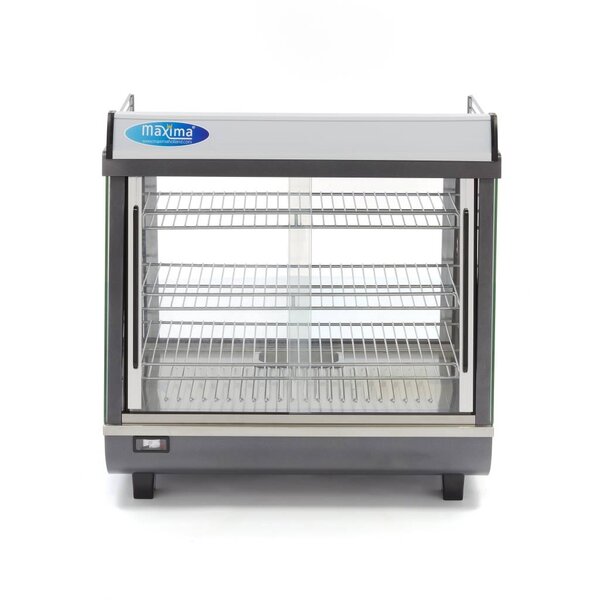 Warmhoudvitrine | 4 Schuifdeuren | 101 Liter Capaciteit | 3 Roosters | 1kW (230V) | 675x484x662(h)mm