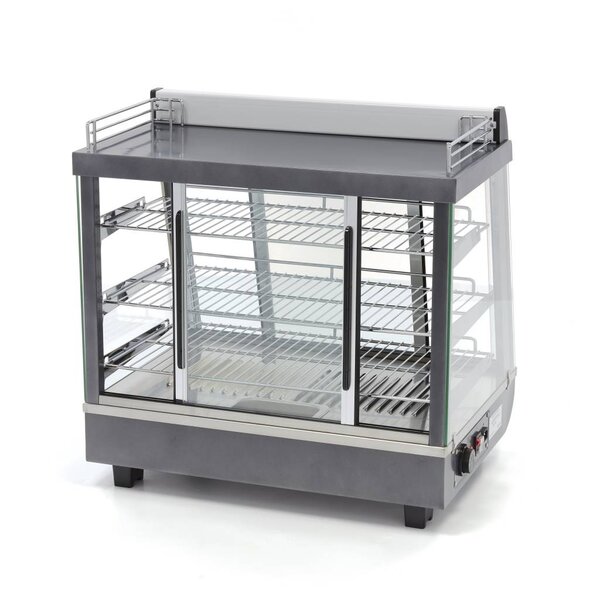 Warmhoudvitrine | 4 Schuifdeuren | 101 Liter Capaciteit | 3 Roosters | 1kW (230V) | 675x484x662(h)mm