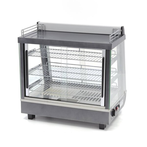 Warmhoudvitrine | 4 Schuifdeuren | 101 Liter Capaciteit | 3 Roosters | 1kW (230V) | 675x484x662(h)mm