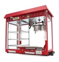 Maxima Popcorn Machine | 3 Draaideuren | Gecoat Staal/Glas | Rood | 1.7kW (230V) | 900x420x760(h)mm