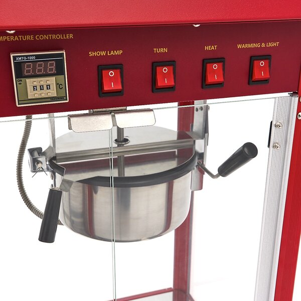 Popcorn Machine | 3 Draaideuren | Gecoat Staal/Glas | Rood | 1.7kW (230V) | 900x420x760(h)mm