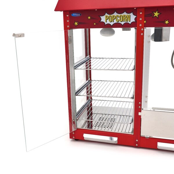 Popcorn Machine | 3 Draaideuren | Gecoat Staal/Glas | Rood | 1.7kW (230V) | 900x420x760(h)mm