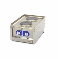 Maxima Kookplaat Horeca Elektrisch | 90–450°C | RVS/Gietijzer | Twee pitten | 3.5kW (230V) | 400x600x240(h)mm 