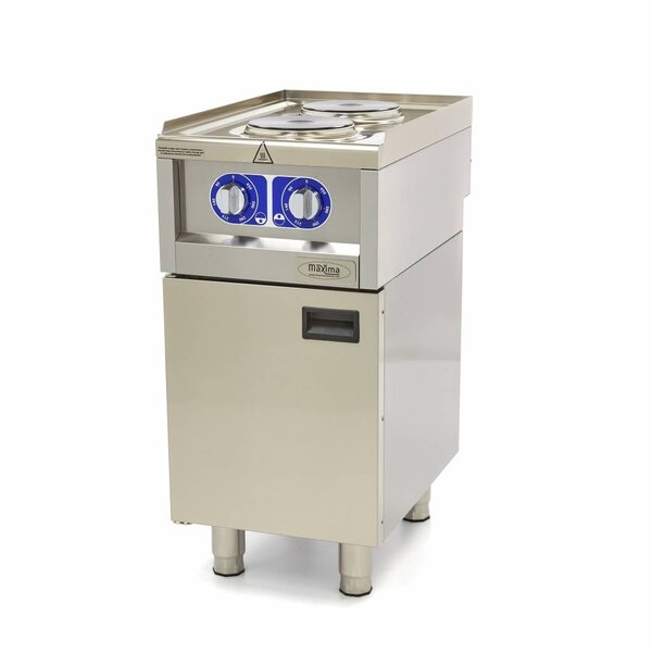 Kookplaat Horeca Elektrisch | 90–450°C | RVS/Gietijzer | Twee pitten | 3.5kW (230V) | 400x600x240(h)mm