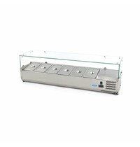 Maxima Opzetkoelvitrine | 6x 1/3 GN | Statische koeling | 0.2kW (230V) | 1500x395x435(h)mm