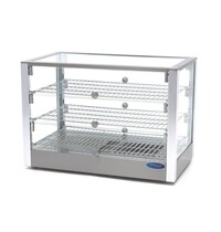 Maxima Warmhoudvitrine | 6 Deuren | 87 Liter Capaciteit | 3 Roosters | 0.8kW (230V) | 700x400x500(h)mm