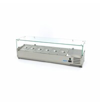 Maxima Opzetkoelvitrine | 6x 1/3 GN | Statische koeling | 0.2kW (230V) | 1400x395x435(h)mm