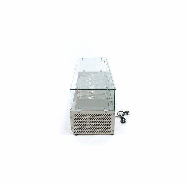 Opzetkoelvitrine | 6x 1/3 GN | Statische koeling | 0.2kW (230V) | 1400x395x435(h)mm