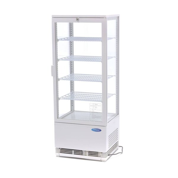 Koelvitrine | 1 Draaideur | 105 Liter Capaciteit | 4 Roosters | 0.18kW (230V) | 428x386x1110(h)mm