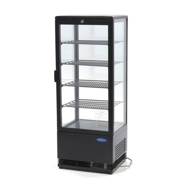 Koelvitrine | 1 Draaideur | 105 Liter Capaciteit | 4 Roosters | 0.18kW (230V) | 428x386x1110(h)mm
