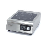 Maxima Inductiekookplaat | RVS | 1 Kookpunt (Ø320mm) | Glazen kookplaat | 5kW (400V) | 402x525x183(h)mm