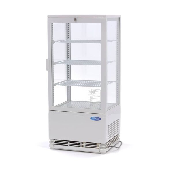 Mini Koelvitrine | 1 Draaideur | 84 Liter Capaciteit | 3 Roosters | 0.18kW (230V) | 428x386x960(h)mm