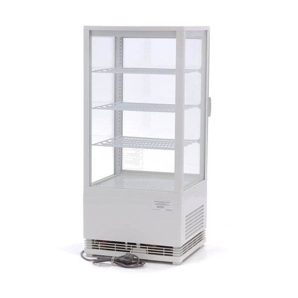 Mini Koelvitrine | 1 Draaideur | 84 Liter Capaciteit | 3 Roosters | 0.18kW (230V) | 428x386x960(h)mm