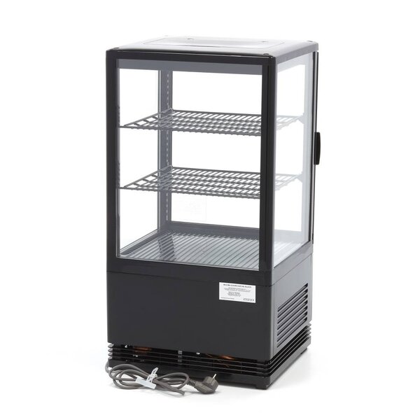 Mini Koelvitrine | 1 Draaideur | 64 Liter Capaciteit | 2 Roosters | 0.18kW (230V) | 428x386x810(h)mm
