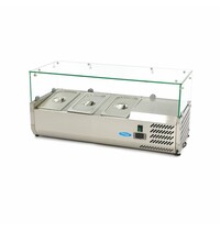 Maxima Opzetkoelvitrine | 3x 1/3 GN | Statische koeling | 0.2kW (230V) | 955x395x435(h)mm