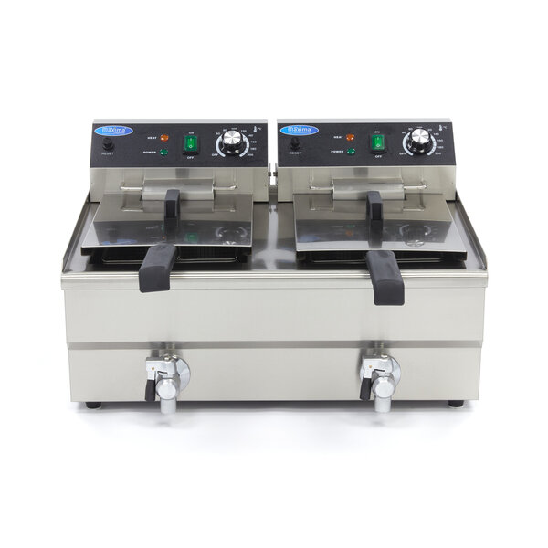 Dubbele frituurpan | 50–200°C | RVS | Instelbare thermostaat | 6kW (230V) | 630x490x360(h)mm