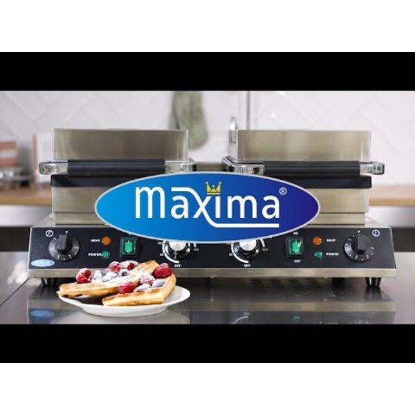 Wafelijzer | 50–300°C | RVS | Vier wafels tegelijk | 3kW (230V) | 630x380x270(h)mm