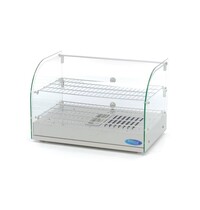 Maxima Warmhoudvitrine | 2 Deuren | 48 Liter Capaciteit | 2 Roosters | 0.8kW (230V) | 554x376x376(h)mm