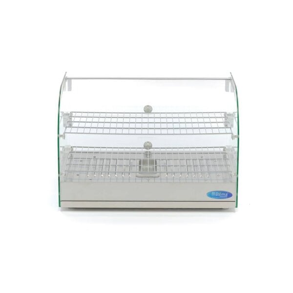 Warmhoudvitrine | 2 Deuren | 48 Liter Capaciteit | 2 Roosters | 0.8kW (230V) | 554x376x376(h)mm