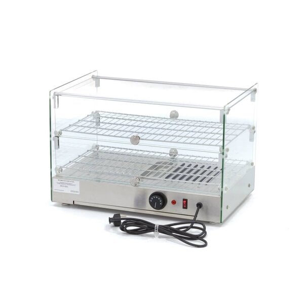 Warmhoudvitrine | 2 Deuren | 48 Liter Capaciteit | 2 Roosters | 0.8kW (230V) | 554x361x376(h)mm