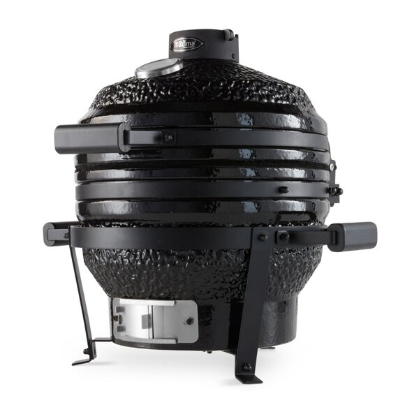 Premium Kamado BBQ | Keramische wanden | Roestvrij stalen rooster | Bamboe handgrepen | 465x550x540(h)mm