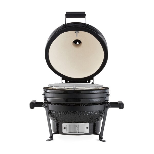 Premium Kamado BBQ | Keramische wanden | Roestvrij stalen rooster | Bamboe handgrepen | 465x550x540(h)mm