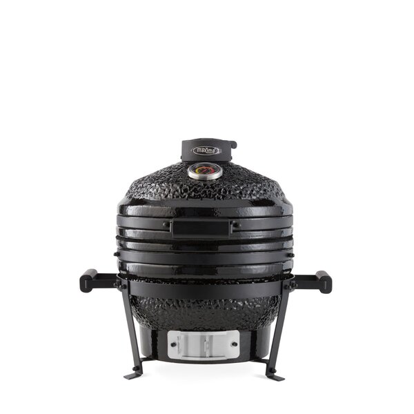 Premium Kamado BBQ | Keramische wanden | Roestvrij stalen rooster | Bamboe handgrepen | 465x550x540(h)mm