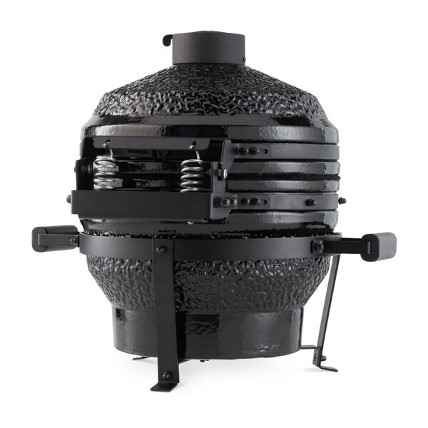 Premium Kamado BBQ | Keramische wanden | Roestvrij stalen rooster | Bamboe handgrepen | 465x550x540(h)mm