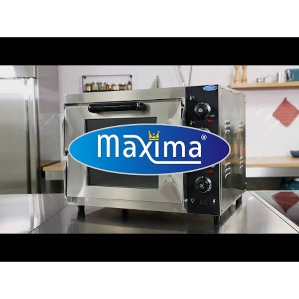 Pizza Oven | 2 Deuren | 2 Compartimenten | RVS/Metaal/Glas | 3kW (230V) | 580x580x450(h)mm