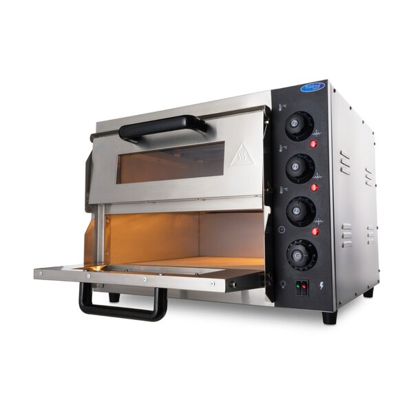 Pizza Oven | 2 Deuren | 2 Compartimenten | RVS/Metaal/Glas | 3kW (230V) | 580x580x450(h)mm