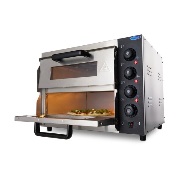 Pizza Oven | 2 Deuren | 2 Compartimenten | RVS/Metaal/Glas | 3kW (230V) | 580x580x450(h)mm