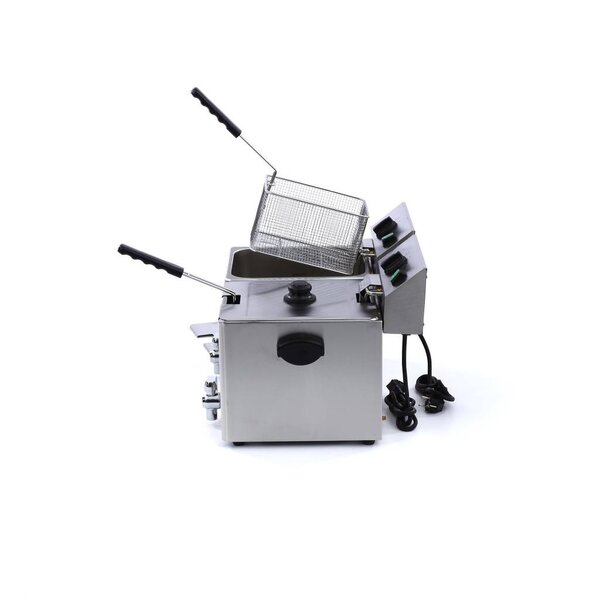 Frituurpan horeca | RVS | Twee aparte bakken | Tapkranen | 6.4kW (230V) | 600x460x390(h)mm