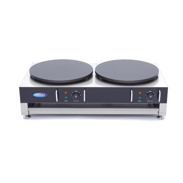 Crepebakplaat Dubbel | 50–300°C | RVS | Gietijzeren bakplaat | 6kW (230V) | 865x495x260(h)mm