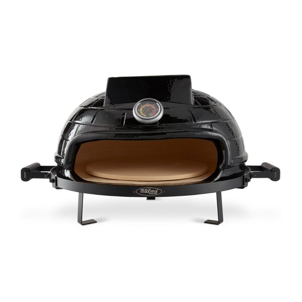 Keramische pizza oven | Keramische behuizing | Bamboe handvatten | 705x550x400(h)mm