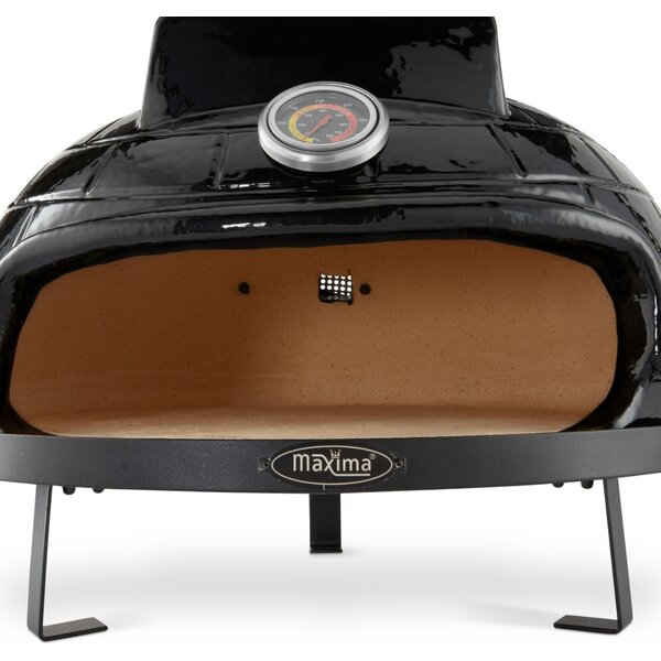 Keramische pizza oven | Keramische behuizing | Bamboe handvatten | 705x550x400(h)mm