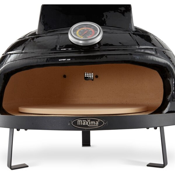 Keramische pizza oven | Keramische behuizing | Bamboe handvatten | 705x550x400(h)mm