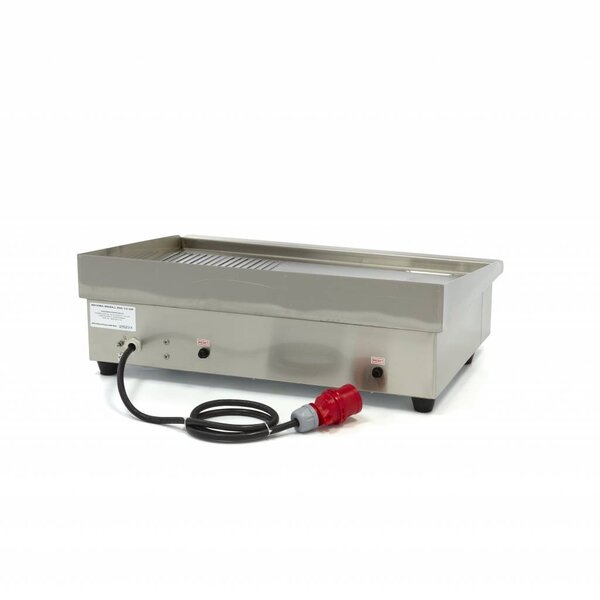 Elektrische grillplaat | 50–300°C | RVS | RVS spatschermen | 4.4kW (400V) | 740x520x240(h)mm