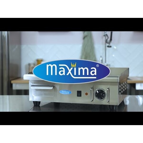 Elektrische grillplaat | 50–300°C | RVS | RVS spatschermen | 4.4kW (400V) | 740x520x240(h)mm