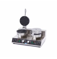Maxima Wafelijzer hartjes | 50–300°C | RVS | Dubbel wafelijzer | 2kW (230V) | 520x380x270(h)mm