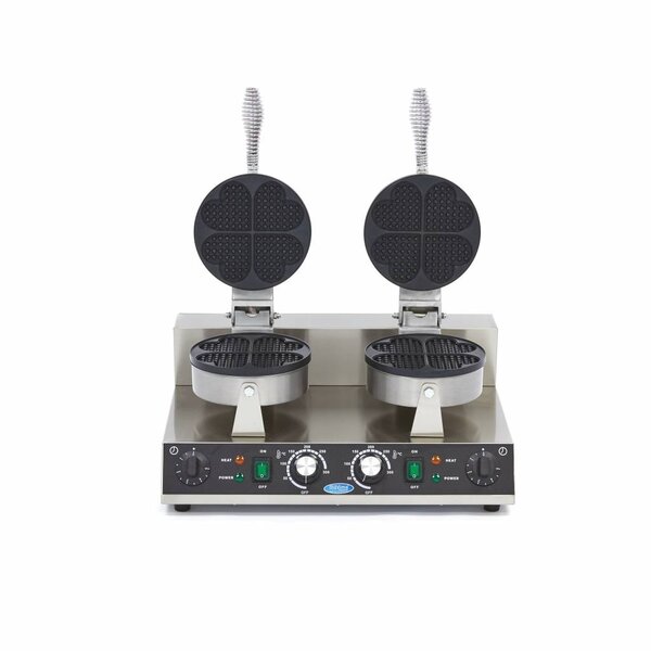 Wafelijzer hartjes | 50–300°C | RVS | Dubbel wafelijzer | 2kW (230V) | 520x380x270(h)mm