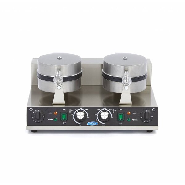 Wafelijzer hartjes | 50–300°C | RVS | Dubbel wafelijzer | 2kW (230V) | 520x380x270(h)mm