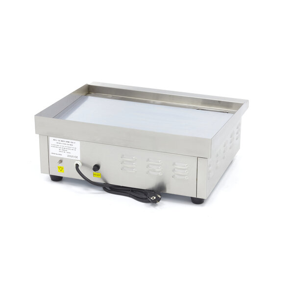 Elektrische grillplaat | 50–300°C | RVS | Gladde chromen bakplaat | 3kW (230V) | 555x475x220(h)mm