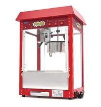 Maxima Popcorn Machine | 2 Draaideuren | Gecoat Staal/Glas | Rood | 1.38kW (230V) | 560x420x760(h)mm