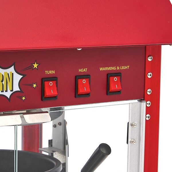 Popcorn Machine | 2 Draaideuren | Gecoat Staal/Glas | Rood | 1.38kW (230V) | 560x420x760(h)mm