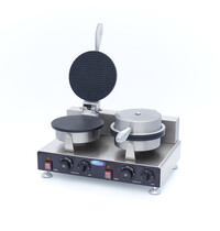 Maxima Wafelijzer IJshoorn | 50–300°C | RVS | Dubbel elektrisch | 2kW (230V) | 500x350x240(h)mm